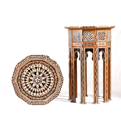 Pair of Ottoman Style Decagonal Inlaid Side Tables