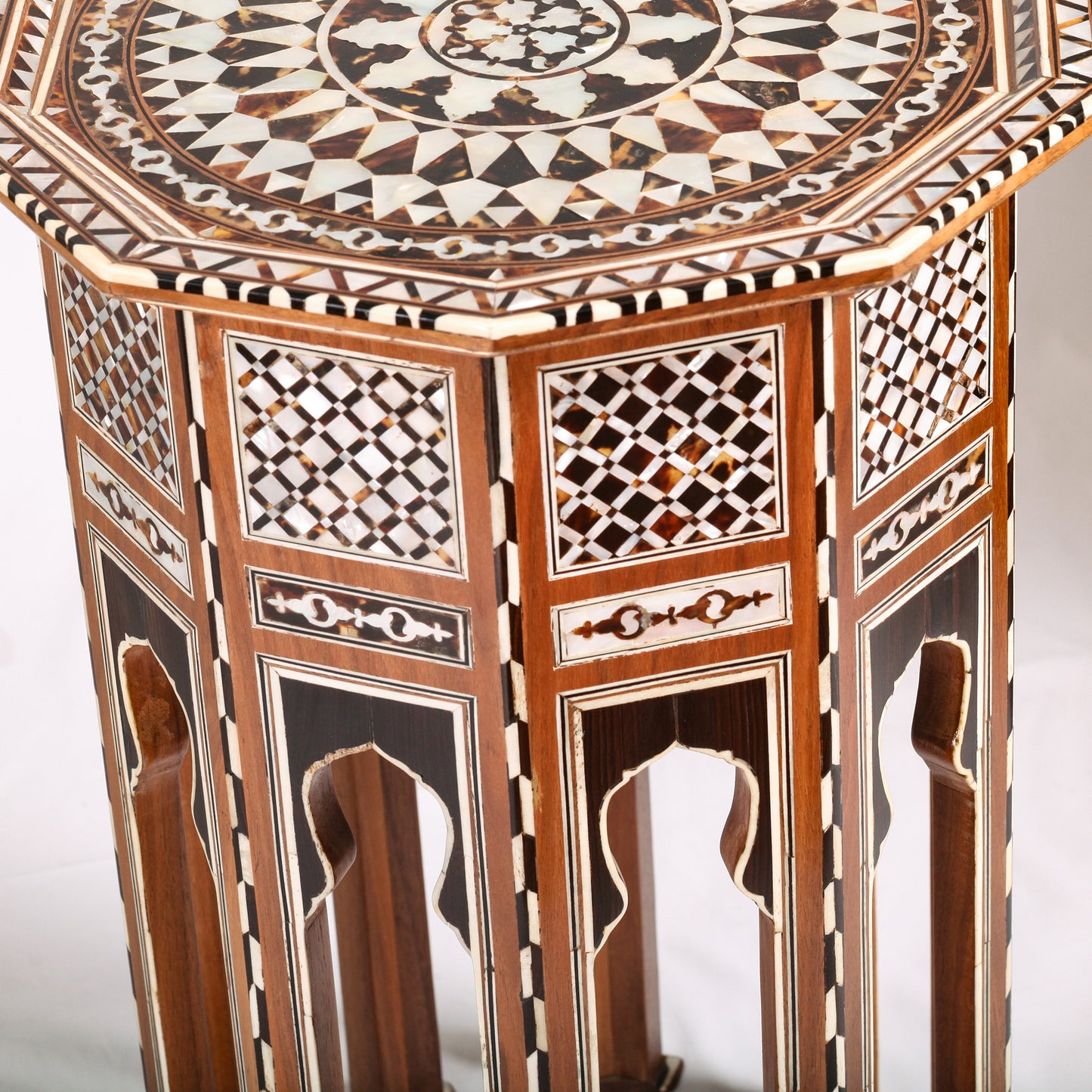 Pair of Ottoman Style Decagonal Inlaid Side Tables
