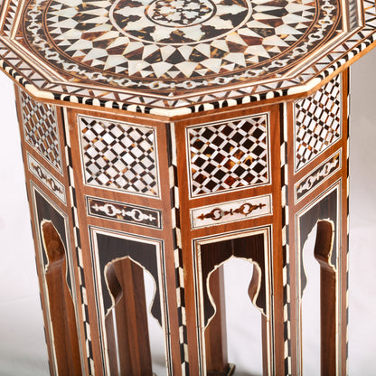 Pair of Ottoman Style Decagonal Inlaid Side Tables